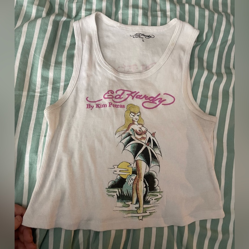 Ed Hardy By Kim Petras Tank Top L